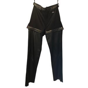 Harley Davidson Black Leather Zip Off Shorts Motorcycle Snaps 36 6/8 Pant $325